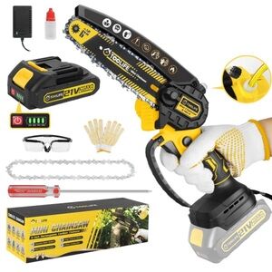 Mini Handheld Electric
Chainsaw Cordless 6 Inch with Battery NWT